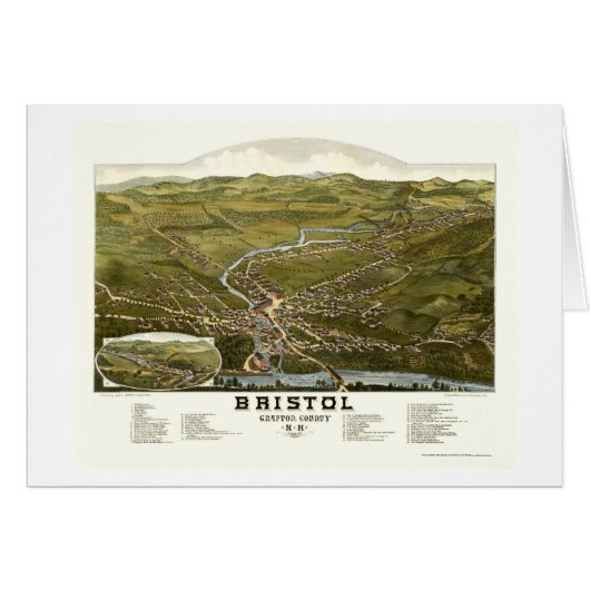 Bristol, NH Panoramic Map - 1884 Cards (Front Horizontal)