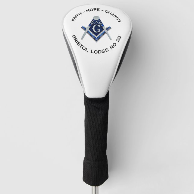 Bristol No 25 Masonic Golf Head Cover (Front)
