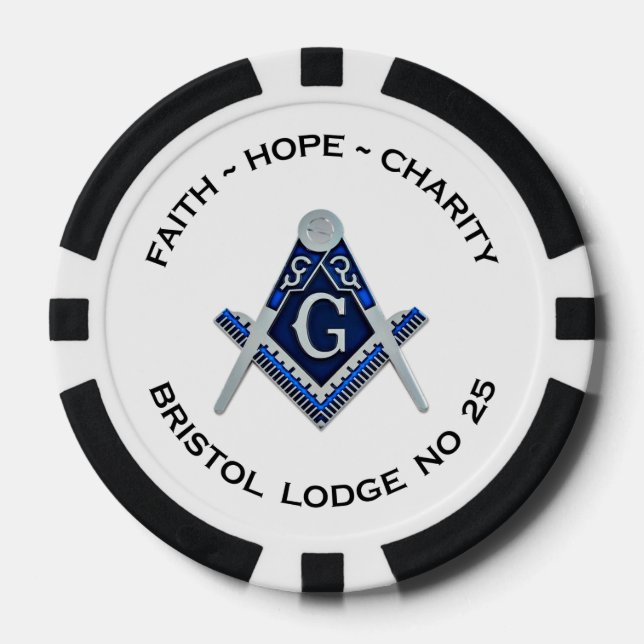 Bristol No 25 Masonic Poker Chips (Front)