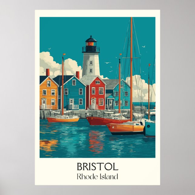 Bristol Rhode Island Harbor Town Poster (Front)