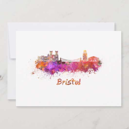 Bristol skyline in watercolor (Front)