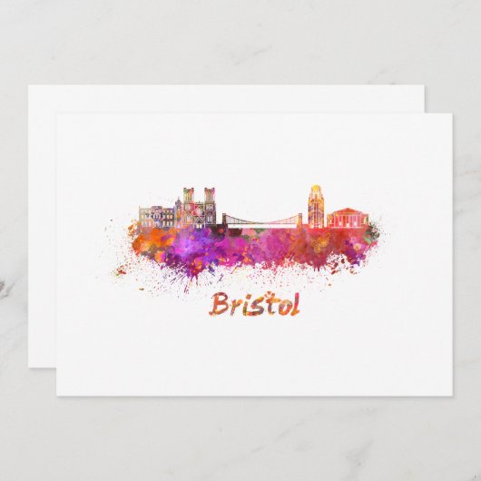 Bristol skyline in watercolor (Front/Back)