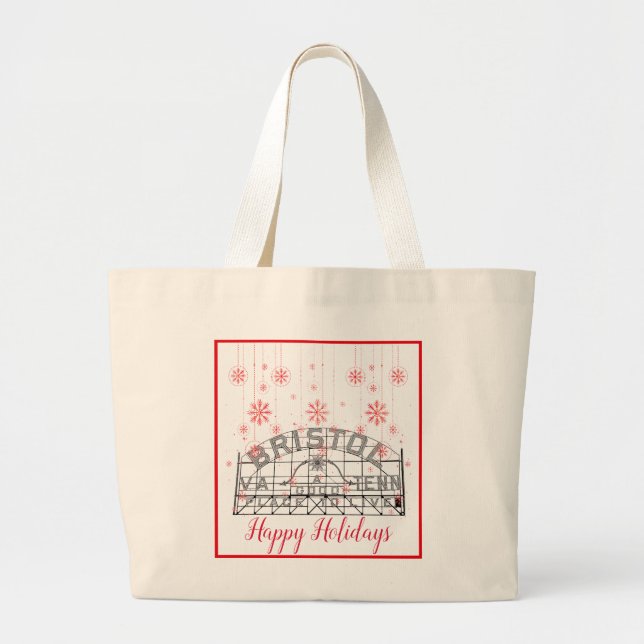 Bristol Slogan Sign Christmas Shopping Large Tote Bag (Front)