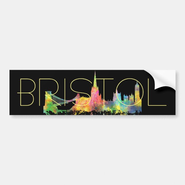 BRISTOL, UK SKYLINE BUMPER STICKER (Front)
