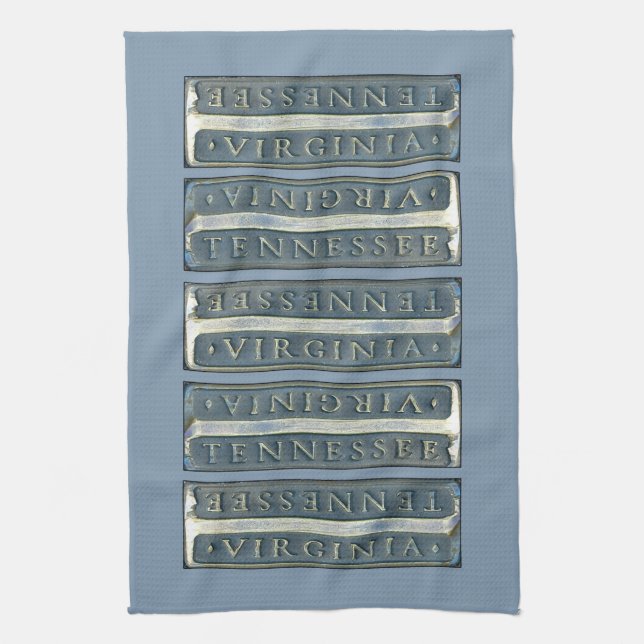 Bristol Virginia Tennessee Marker blue Kitchen Towel (Vertical)