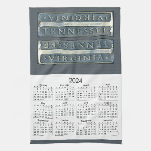 Bristol Virginia Tennessee Marker Calendar Kitchen Kitchen Towel