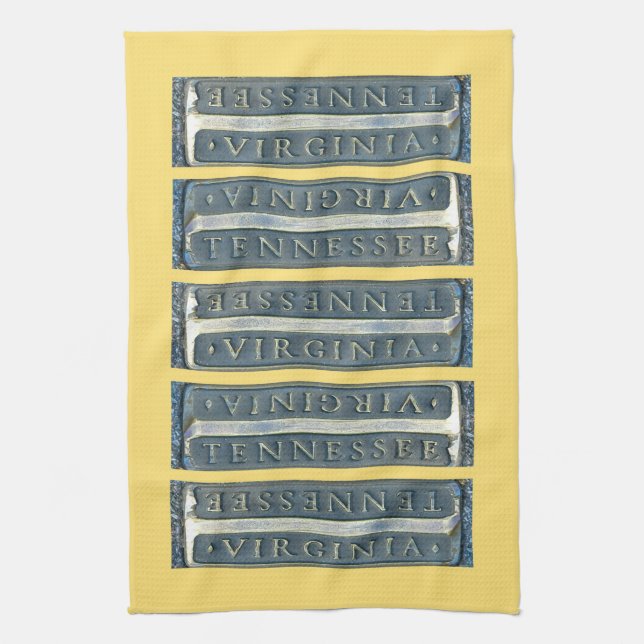 Bristol Virginia Tennessee Marker Kitchen Towel (Vertical)