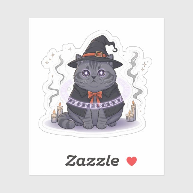 Brit Familiar – British Shorthair Witch’s Familiar Sticker (Sheet)