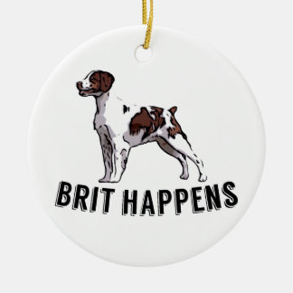Brit Happens - Brittany Ceramic Ornament
