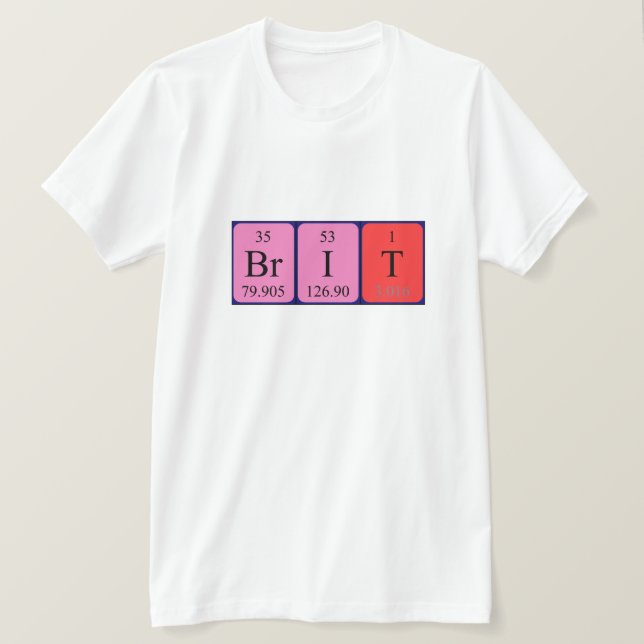 Brit periodic table name shirt (Design Front)