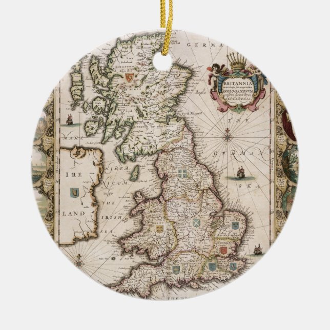 Britain As It Was Devided In The Tyme of the Engli Ceramic Ornament (Front)