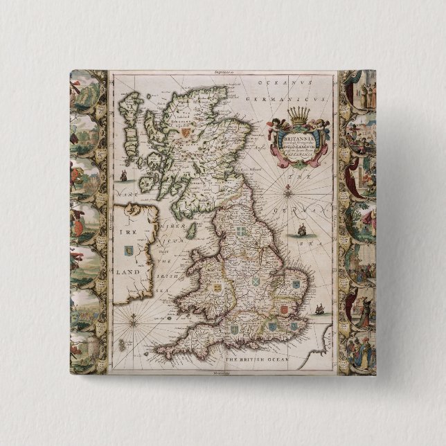 Britain As It Was Devided In The Tyme of the Engli Pinback Button (Front)