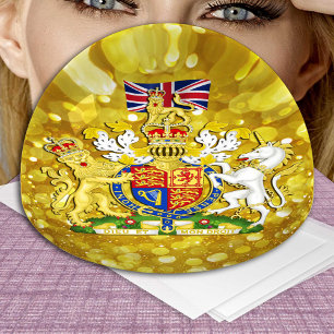 Britain dome, British Flag, Golden, United Kingdom Paperweight
