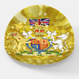 Britain dome, British Flag, Golden, United Kingdom Paperweight