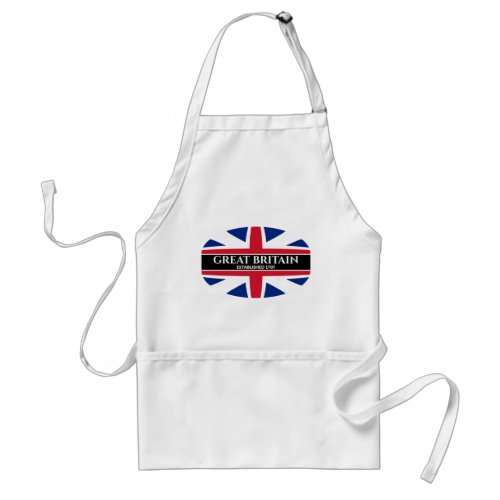 Britain Established 1707 Kings Colors White Text Adult Apron