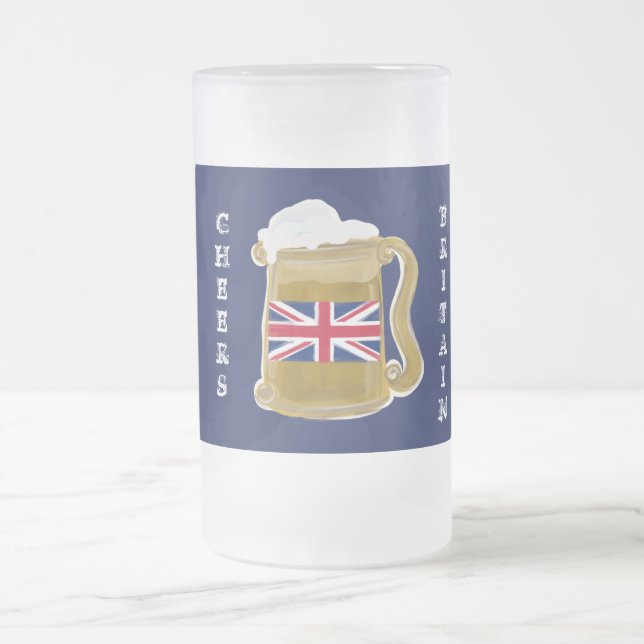 BRITAIN FROSTED GLASS BEER MUG (Center)