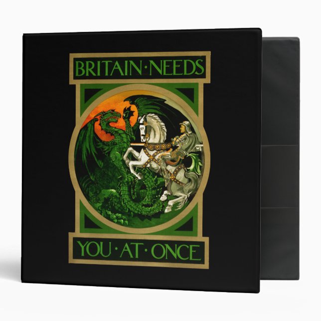 Britain needs you at once, WWI British War Poster Binder (Front/Inside)