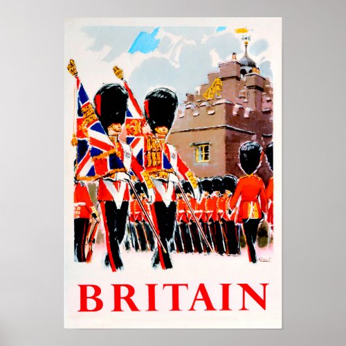 Britain Royal Guards vintage travel Poster