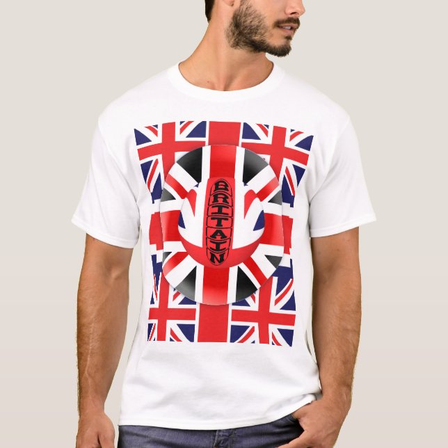 Britain Union Jack Abstract T-Shirt (Front)