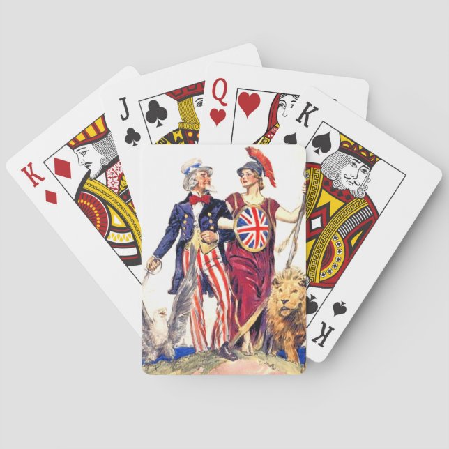 Britannia and Uncle Sam Poker Cards (Back)