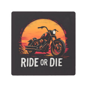 Brite-T Motorcycle Ride or Die 0019613 Metal Print