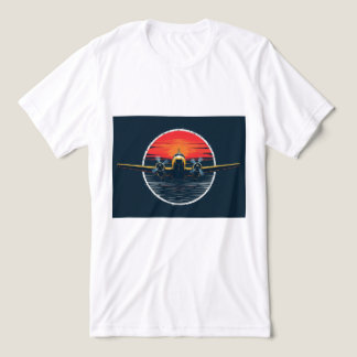 Brite-T Sunset Airplane 0018736 Tri-Blend Shirt