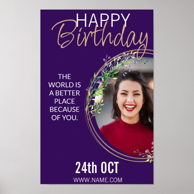 Brithday poster class invite, work birthday (Front)