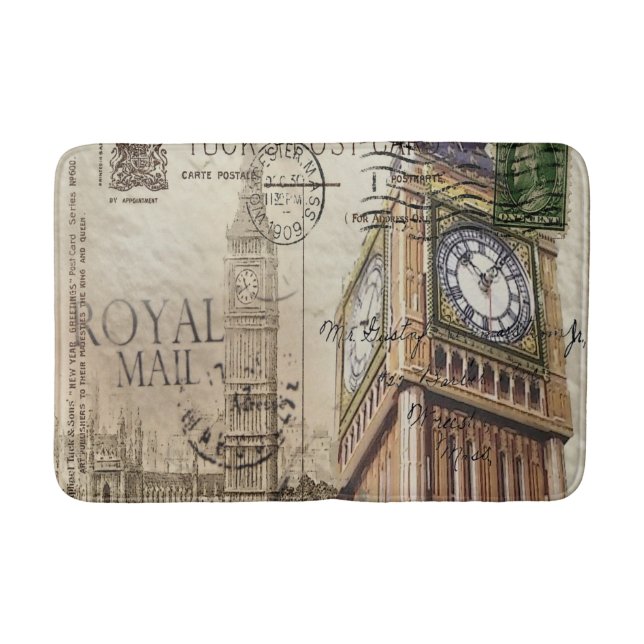Britian England london clocktower big ben Bath Mat (Front)