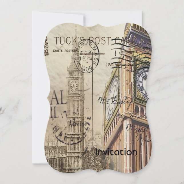 Britian England london clocktower big ben Invitation (Front)