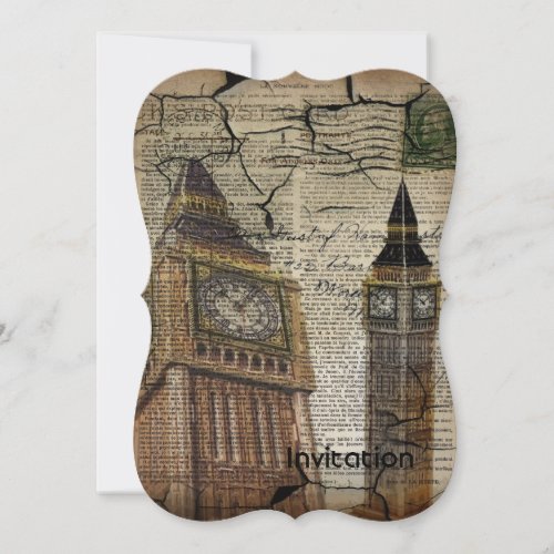Britian England london clocktower big ben Invitation