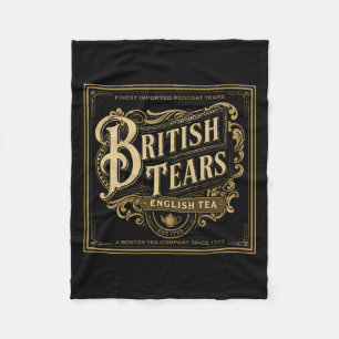 Britiears Est 1773 Tea Party Funny 4th Of July Fleece Blanket