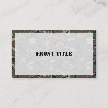 British 95 Forest Green Camouflage Business Card by Camouflage4you at Zazzle