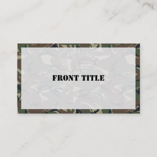 Customizable British 95 Forest Green Camouflage Business Card Template