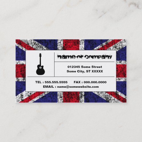 british acoustic guitar business card