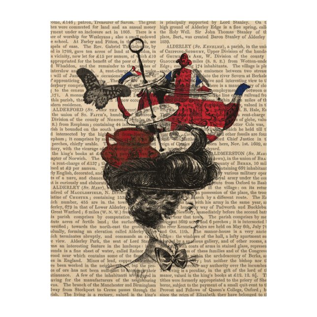 British Afternoon Tea Hat Wood Wall Art (Front)