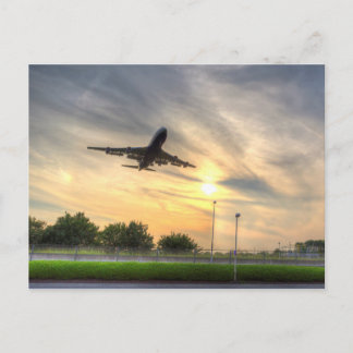 British Airways 747 Sunset Landing Postcard