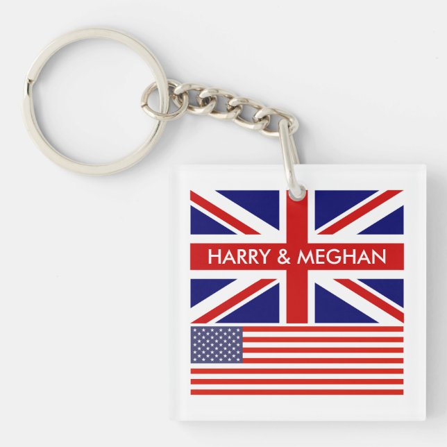 British American English Union Jack flag custom Keychain (Front)