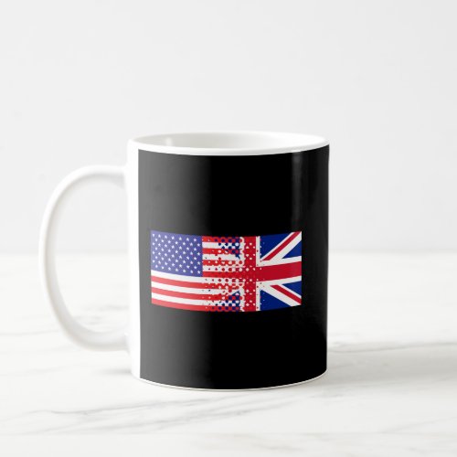 British American Flag Half English Half American Coffee Mug