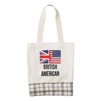 British American Flag Zazzle HEART Tote Bag