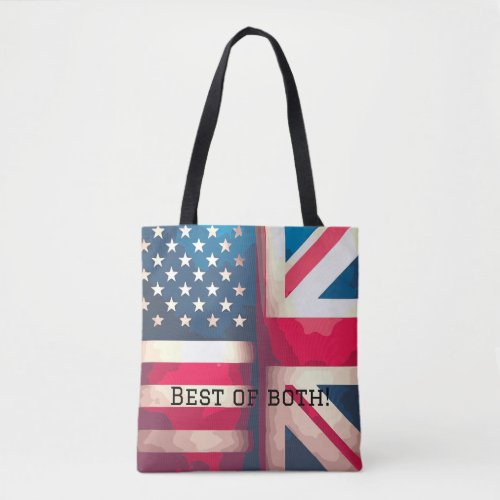 British American flags Tote Bag