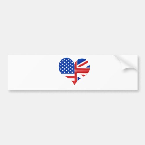 British American Heart Bumper Sticker