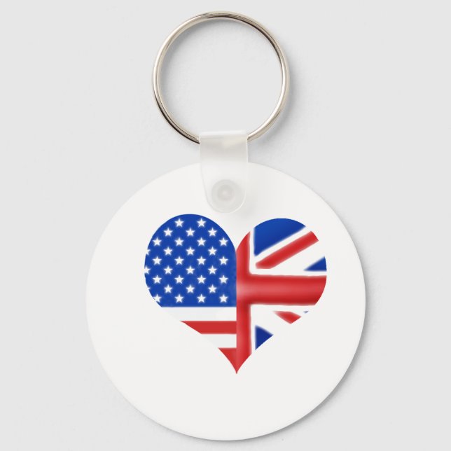 British American Heart Keychain (Front)