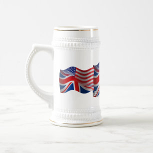 British-American Waving Flag Beer Stein