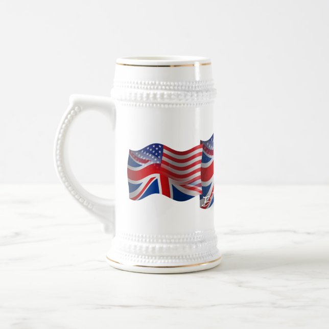 British-American Waving Flag Beer Stein (Left)