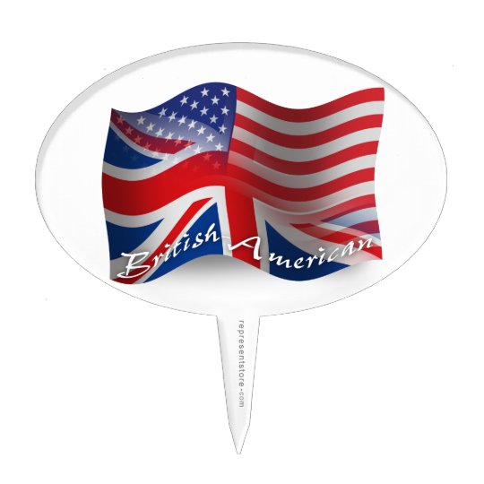 British American Waving Flag Cake Topper Zazzle Com