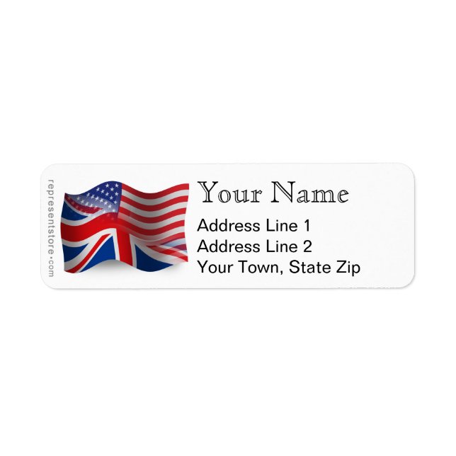 British-American Waving Flag Label (Front)