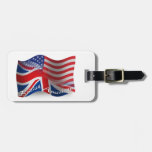 British-american Waving Flag Luggage Tag at Zazzle