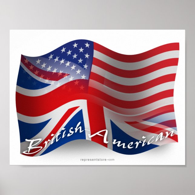 British-American Waving Flag Poster (Front)