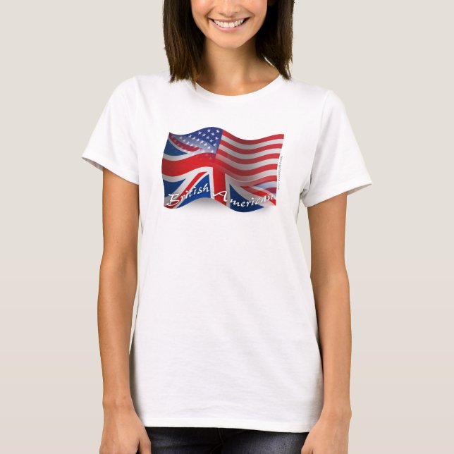 British-American Waving Flag T-Shirt (Front)