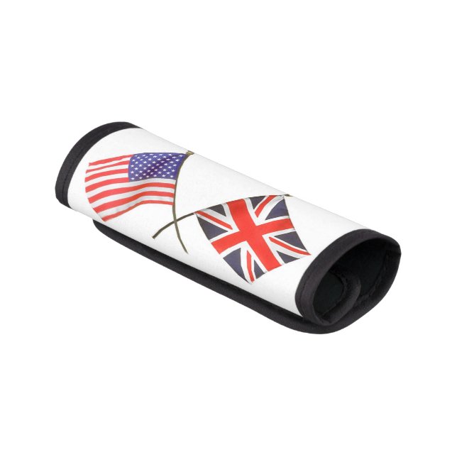 British and American Flag Luggage Handle Wrap (Angled)